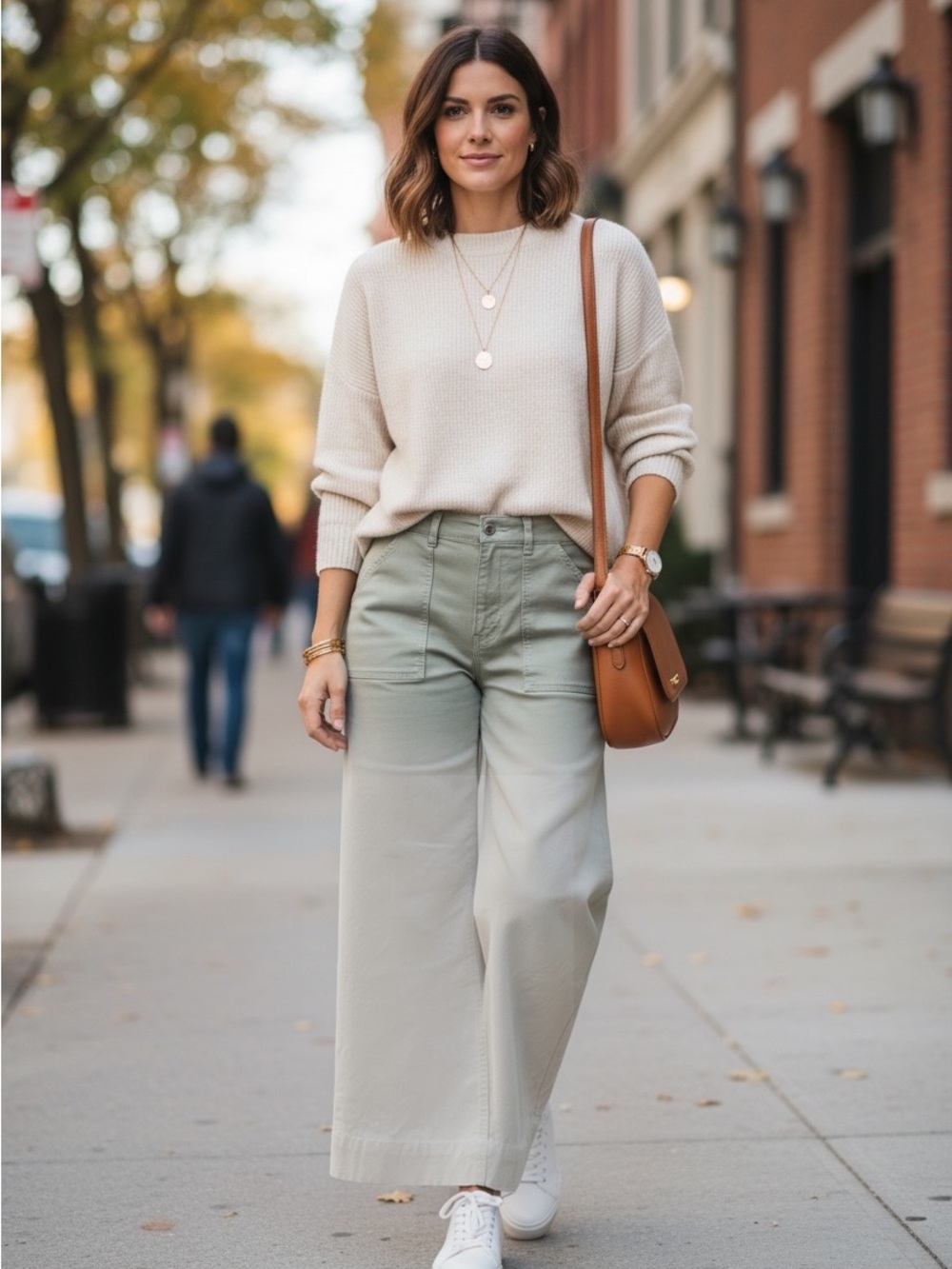 Joe's Jeans Wide-Leg Crop Jeans in Desert Sage